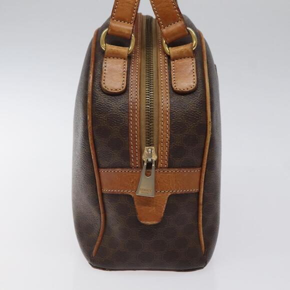 CELINE Macadam Canvas Hand Bag Pvc Leather Brown Gold - Picture 4 of 12